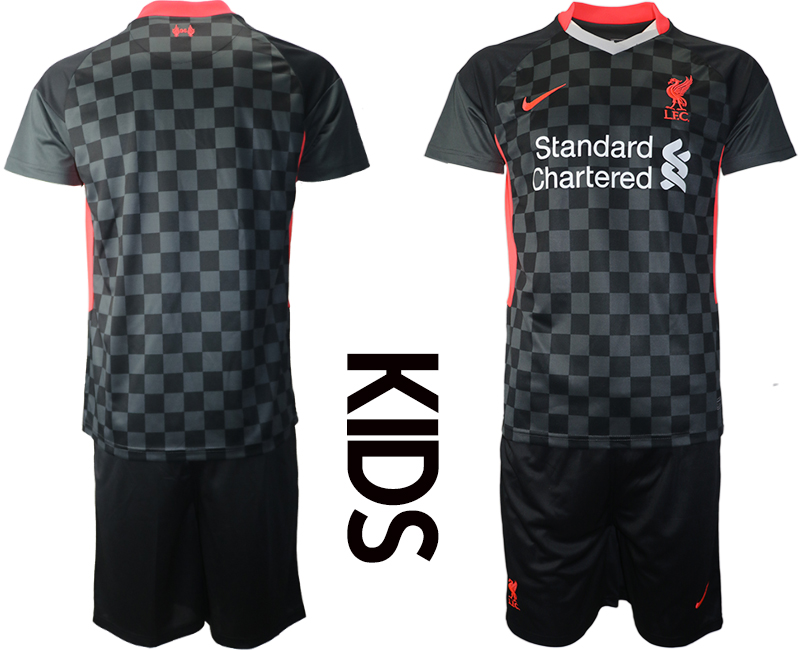 Youth 2020-2021 club Liverpool away blank black Soccer Jerseys->liverpool jersey->Soccer Club Jersey